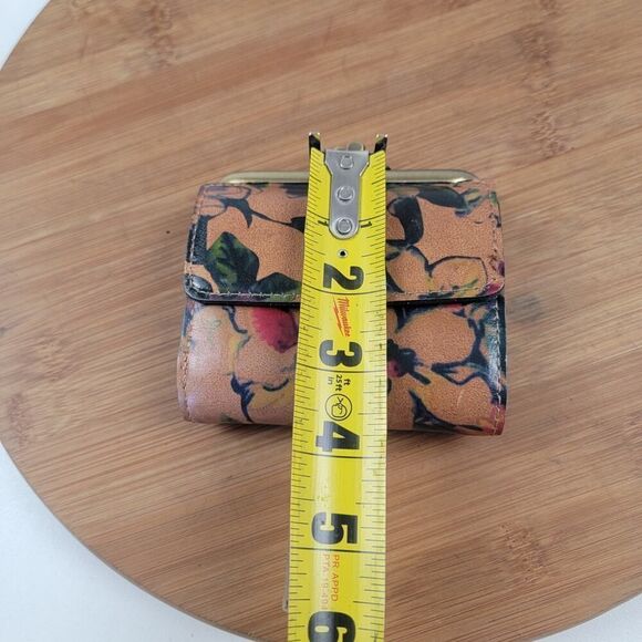 Patricia Nash Coin Purse Floral Painting Leather Wallet Flower - Picture 9 of 10